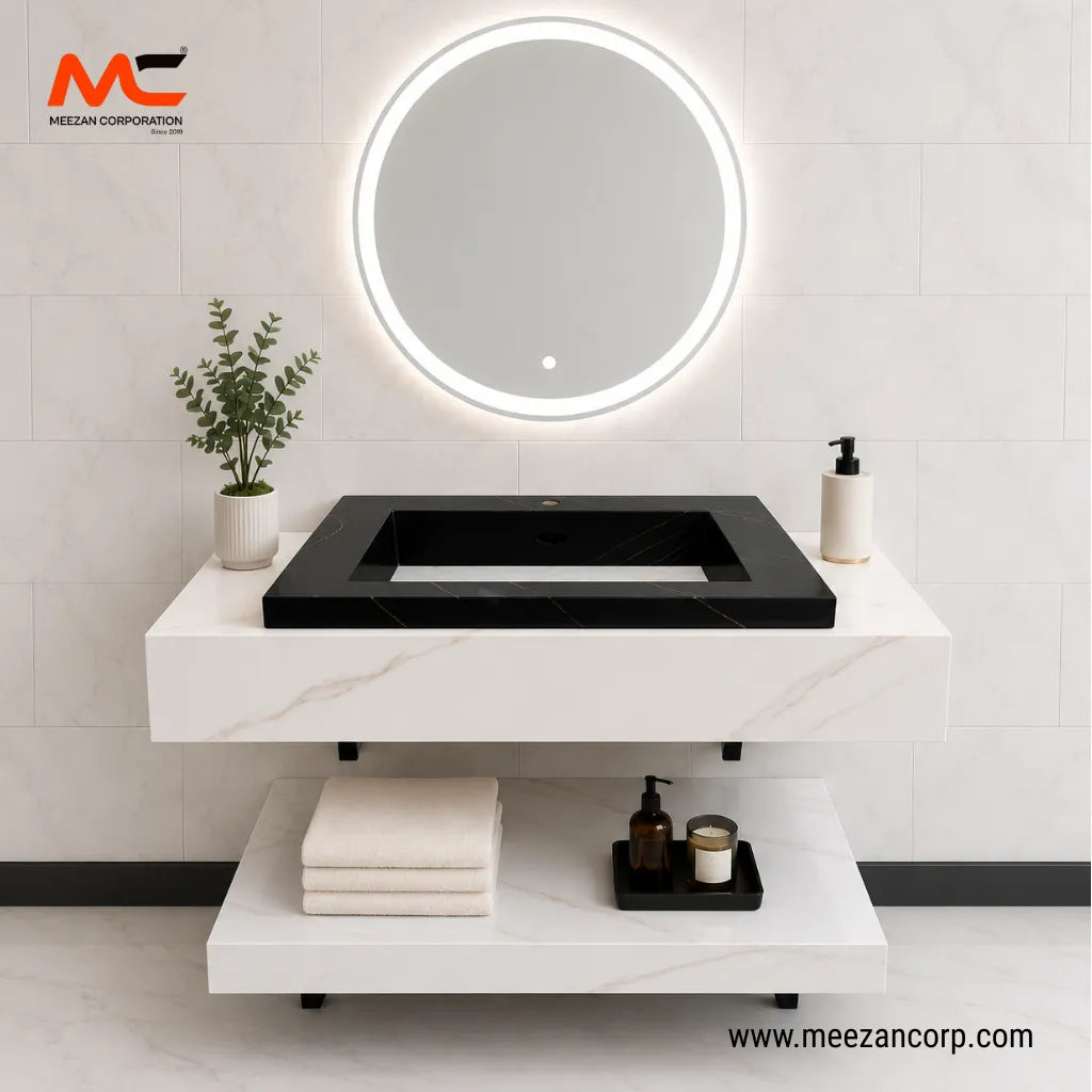 Tile Vanity – White & Black