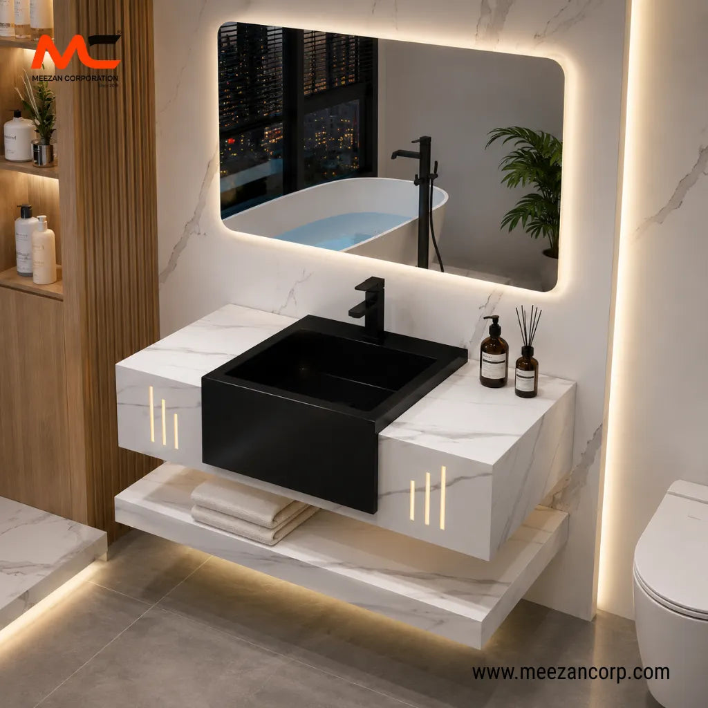 Tile Vanity – White & Black