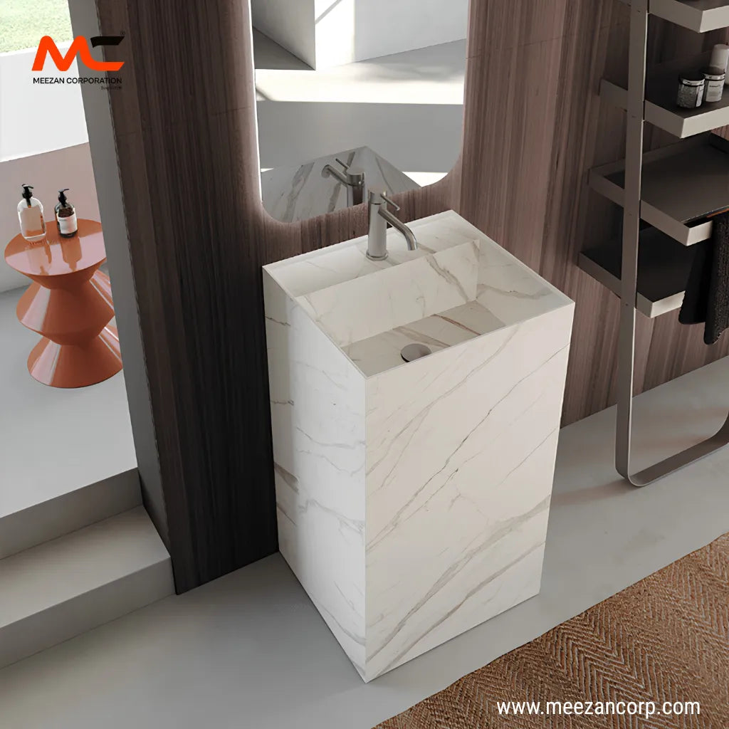 Vanity Basin – Calacatta White Marble