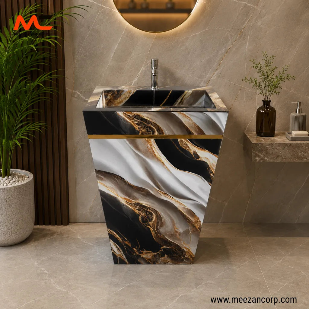 Vanity Basin – Luxury Black & Gold