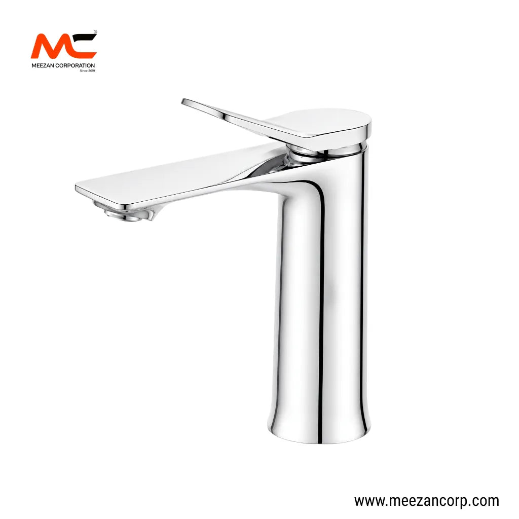 Vanity Mixer – Aerodynamic Flat Spout (Polished Chrome Finish)