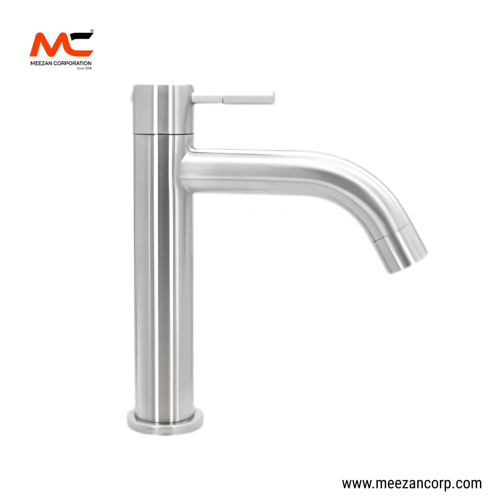 Vanity Mixer – Curved Spout (Brushed Nickel Finish)