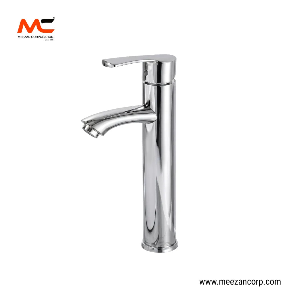 Vanity Mixer – Round Slanted Spout (Polished Chrome Finish)